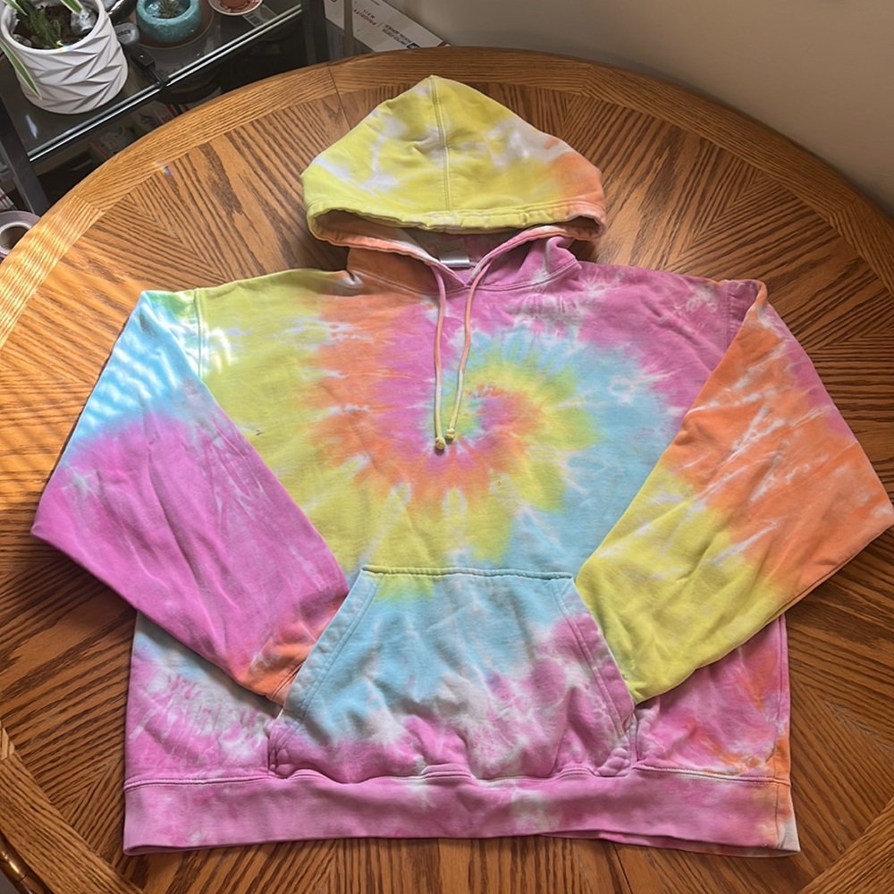 Spiral Tie Die Festival Hoodie Beautiful Bright / Pastel Colors Women’s 2X GUC